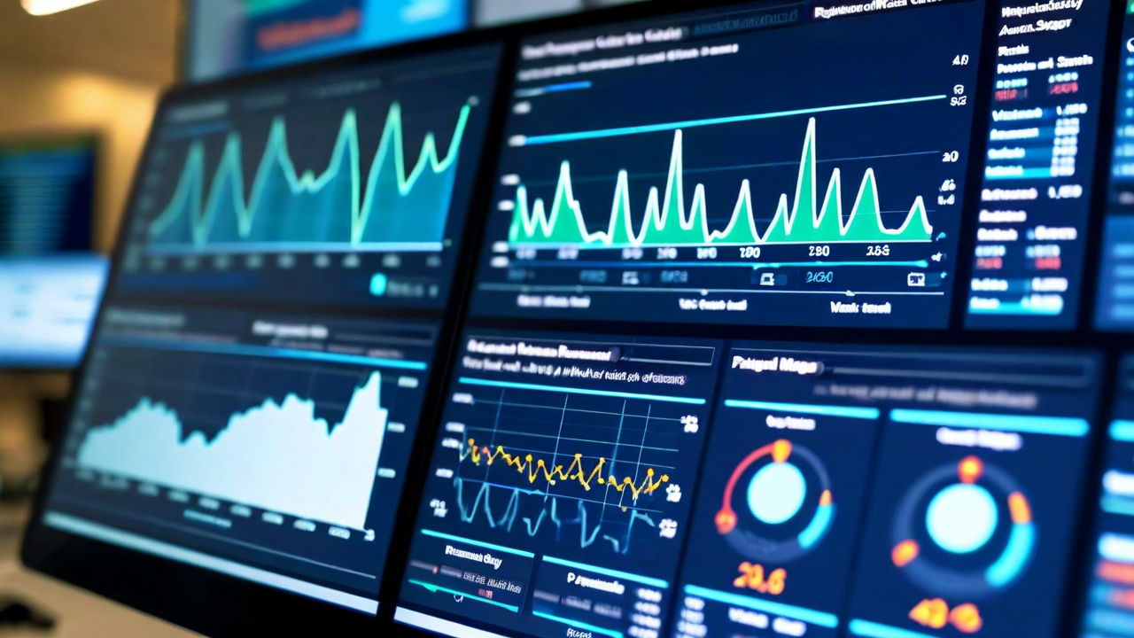 Clinical data dashboard showing patient monitoring trends