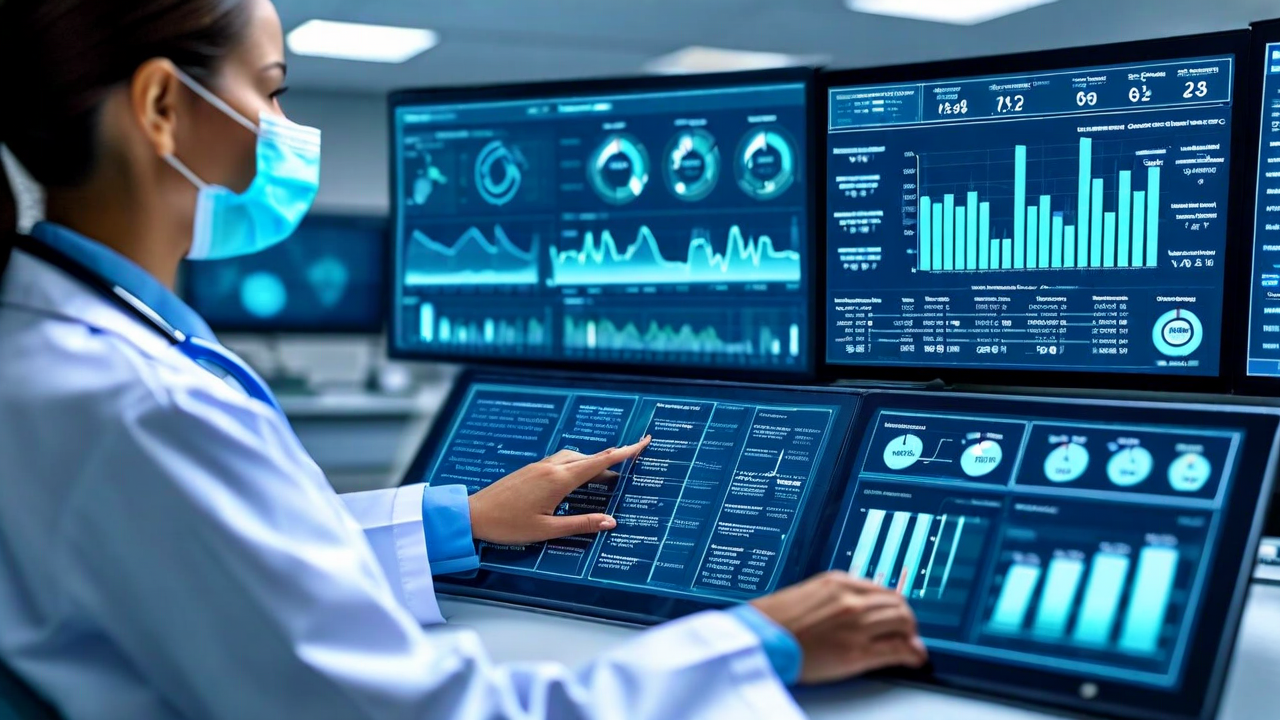 Clinical care team reviewing patient wearable data on dashboard